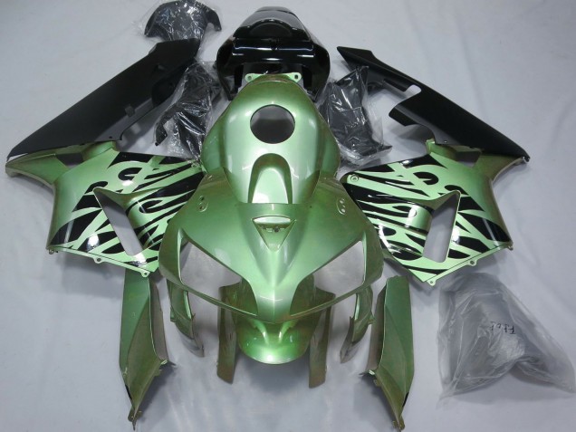 Carenados Moto Honda CBR600RR 2005-2006 - Verde Claro Negro Llama