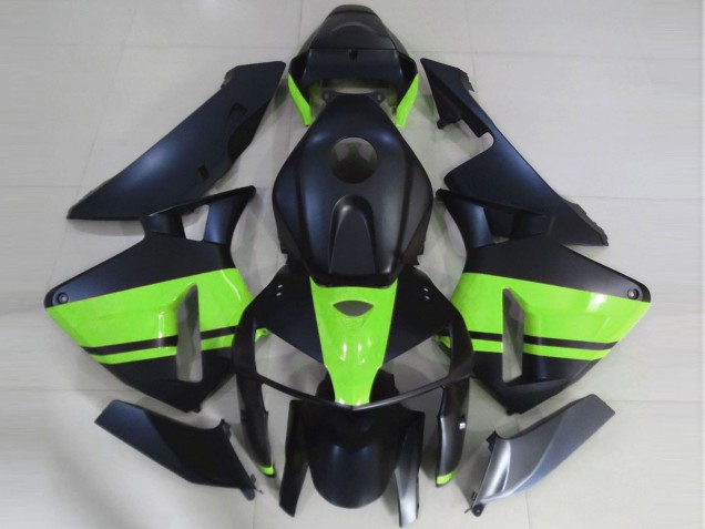 Carenados Moto Honda CBR600RR 2005-2006 - Negro Mate Verde Claro