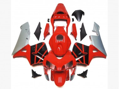 Carenados Moto Honda CBR600RR 2003-2004 - Plata Rojo Negro Brillante OEM Estilo