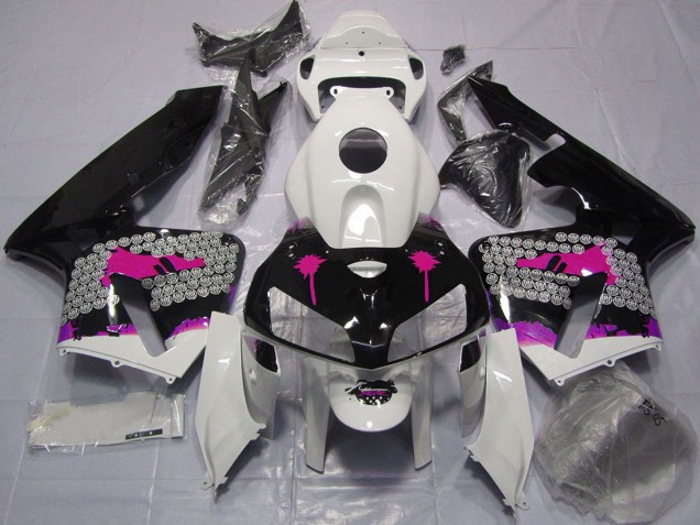 Carenados Moto Honda CBR600RR 2005-2006 - Rosa Splatter on Negro Brillante