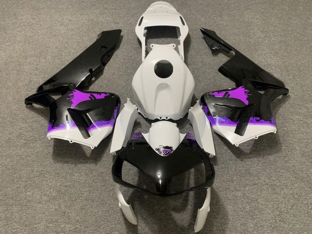 Carenados Moto Honda CBR600RR 2003-2004 - Blanco Púrpura Negro Brillante Splatter