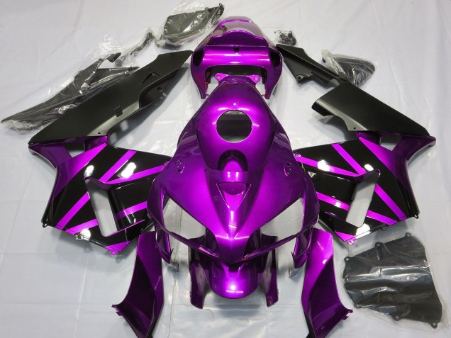 Carenados Moto Honda CBR600RR 2005-2006 - Púrpura Negro Brillante Diseño