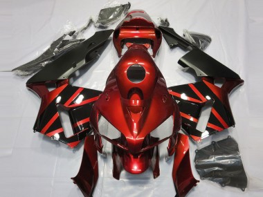 Carenados Moto Honda CBR600RR 2005-2006 - Rojo Negro Brillante Diseño