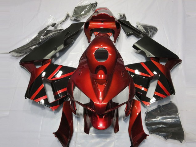 Carenados Moto Honda CBR600RR 2005-2006 - Rojo Negro Brillante Diseño