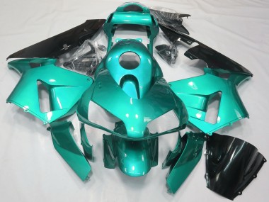 Carenados Moto Honda CBR600RR 2003-2004 - Azul Verdoso Negro Brillante