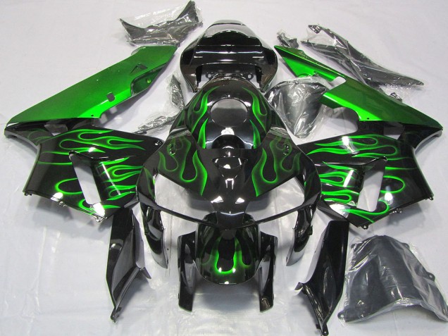Carenados Moto Honda CBR600RR 2005-2006 - Negro Brillante Vibrant Verde Llama