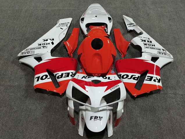 Carenados Moto Honda CBR600RR 2005-2006 - Naranja Blanco Rojo Negro Brillante Repsol Estilo