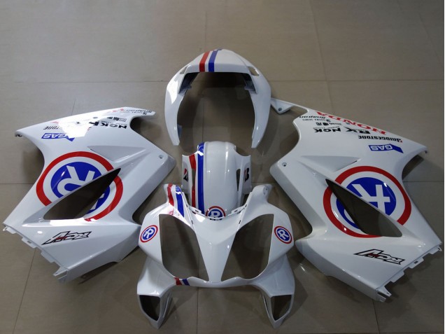 Carenados Moto Honda VFR 800 2002-2013 - Blanco Azul Rojo R
