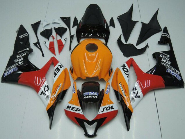 Carenados Moto Honda CBR600RR 2007-2008 - Naranja Blanco Rojo Negro Brillante Repsol
