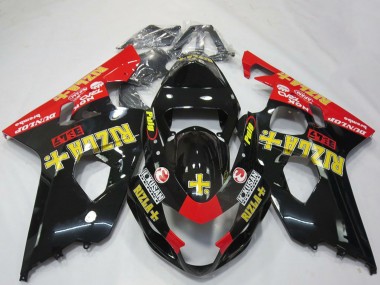 Carenados Moto Suzuki GSXR 600 / GSXR 750 2004-2005 - Negro Brillante Rojo Amarillo Rizla