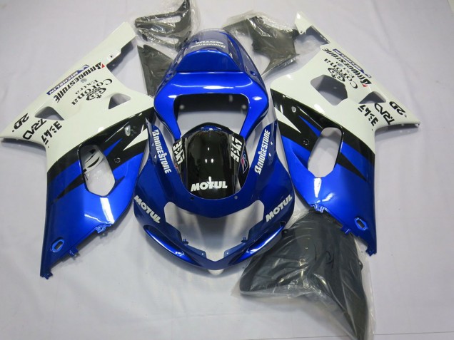 Carenados Moto Suzuki GSXR 600 / GSXR 750 2001-2003 - Blanco Azul Negro Brillante