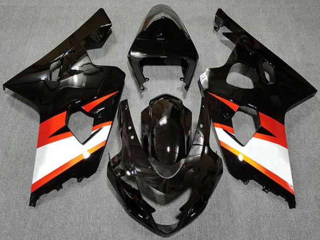 Carenados Moto Suzuki GSXR 600 / GSXR 750 2004-2005 - Negro Brillante Naranja Blanco