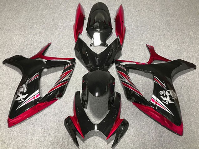 Carenado Moto Suzuki GSXR 600 / GSXR 750 2006-2007 - Rojo Negro Brillante