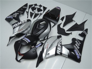 Carenado Moto Honda CBR600RR 2007-2008 - Negro Mate Plata Gris Repsol