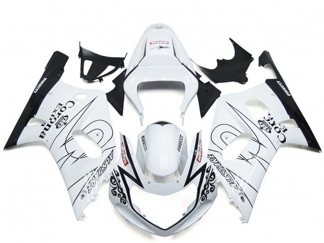 Carenado Moto Suzuki GSXR 600 / GSXR 750 2001-2003 - Blanco Negro Corona Alstare