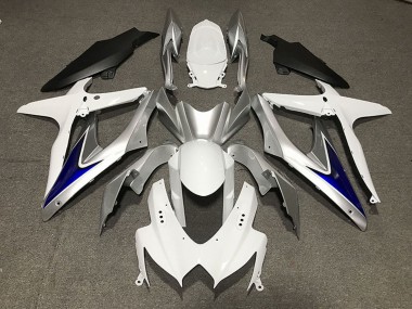 Carenados Moto Suzuki GSXR 600 / GSXR 750 2008-2010 - Blanco Plata Azul Negro Mate
