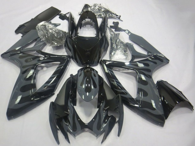 Carenados Moto Suzuki GSXR 600 / GSXR 750 2006-2007 - Gris Negro Llama