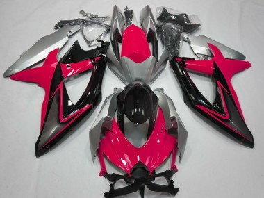Carenados Moto Suzuki GSXR 600 / GSXR 750 2008-2010 - Plata Rojo Negro Brillante