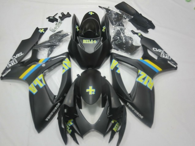 Carenados Moto Suzuki GSXR 600 / GSXR 750 2006-2007 - Negro Mate Azul Amarillo Rizla