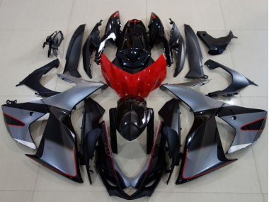 Carenados Moto Suzuki GSXR 600 / GSXR 750 2011-2024 - Gris Rojo Negro Brillante
