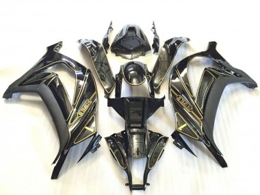 Carenados Moto Kawasaki ZX10R 2011-2015 - Plata Negro Brillante Negro Mate Oro