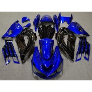 Carenado Moto Kawasaki ZX14R ZZR1400 2012-2024 - Azul Negro Brillante