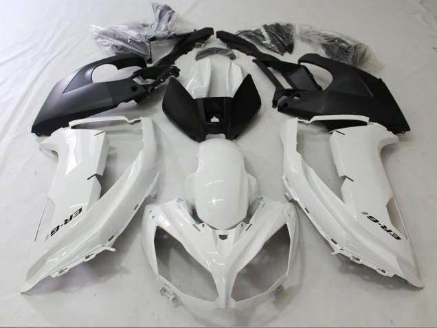 Carenados Moto Kawasaki Ninja ER6F 2012-2014 - Blanco Brillante Negro Mate