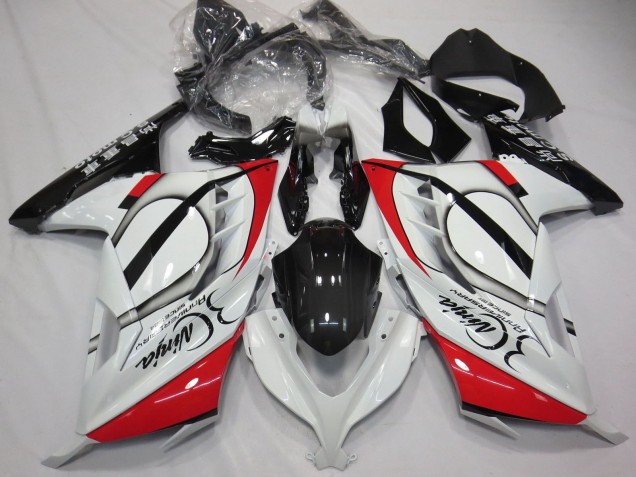 Carenados Moto Kawasaki Ninja 300 2013-2024 - Blanco Brillante Rojo Negro