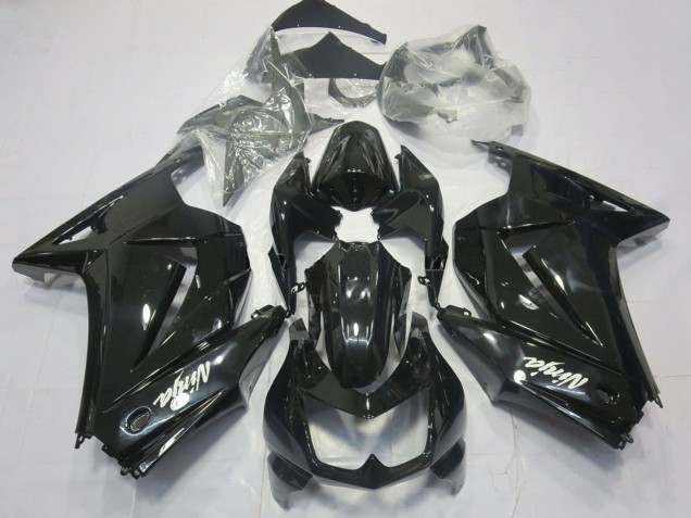 Carenados Moto Kawasaki Ninja 250 2008-2012 - Negro Brillante Blanco Ninja