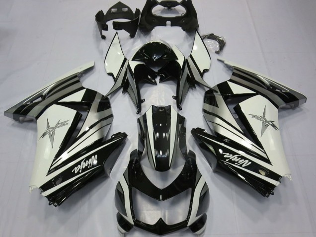 Carenados Moto Kawasaki Ninja 250 2008-2012 - Blanco Plata Estrella Negro Brillante