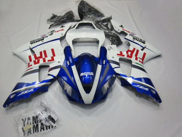 Carenados Moto Yamaha R1 2000-2001 - Blanco Azul Rojo Fiat Motul