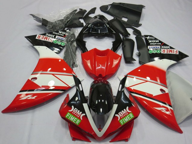 Carenados Moto Yamaha R1 2012-2014 - Rojo Blanco Negro Fimer