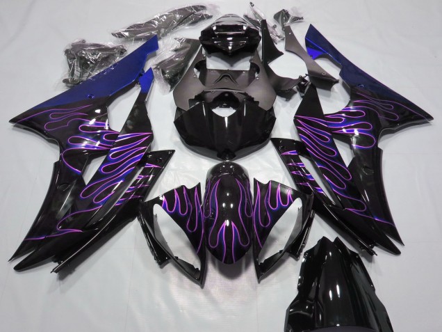 Carenados Moto Yamaha R6 2008-2016 - Azul Negro Brillante Púrpura Llama