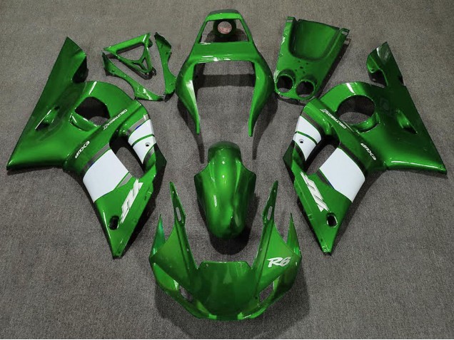Carenado Moto Yamaha R6 1998-2002 - Verde Blanco