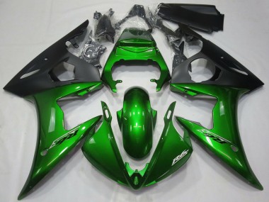 Carenados Moto Yamaha R6 2005 - Verde Oscuro Negro Mate