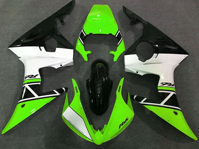 Carenados Moto Yamaha R6 2003-2004 - Verde Blanco Negro Brillante