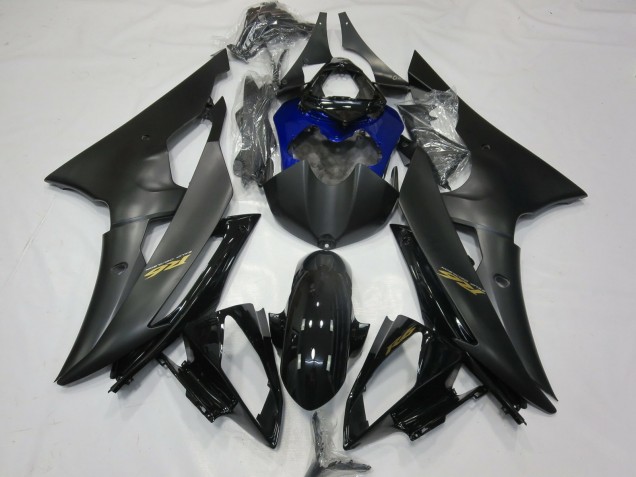 Carenados Moto Yamaha R6 2008-2016 - Negro Brillante Negro Mate Azul Oro Calcomanías