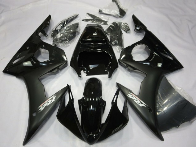 Carenados Moto Yamaha R6 2003-2004 - Negro Brillante Negro Mate Blanco Calcomanías