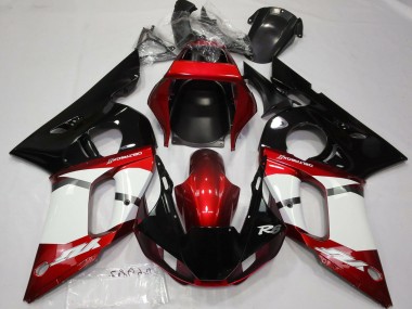 Carenado Moto Yamaha R6 1998-2002 - Rojo Blanco Negro Brillante