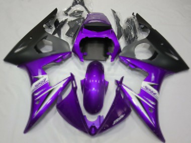 Carenados Moto Yamaha R6 2003-2004 - Púrpura Blanco Negro Mate