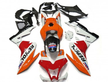 Carenados Moto Aprilia RS4 125 2012-2018 - Naranja Blanco Rojo Negro Brillante Repsol
