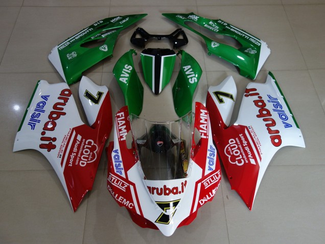 Carenados Moto Ducati 899 1199 2011-2014 - Blanco Rojo Verde Fiamm 7