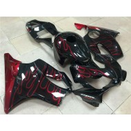 Carenados Moto Honda CBR600 F4i 2001-2003 - Negro Brillante Rojo Llama