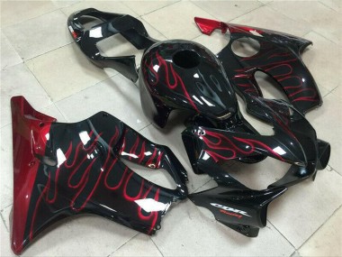 Carenados Moto Honda CBR600 F4i 2001-2003 - Negro Brillante Rojo Llama
