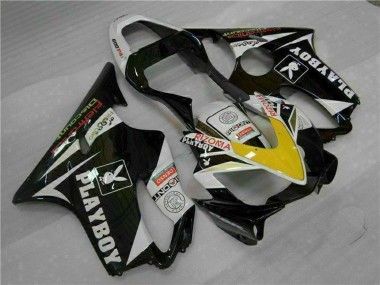 Carenado Moto Honda CBR600 F4i 2001-2003 - Blanco Amarillo Negro Brillante Playboy