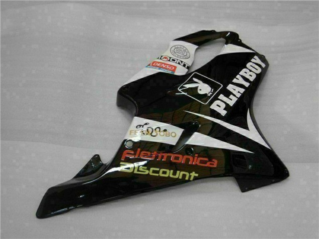 Carenado Moto Honda CBR600 F4i 2001-2003 - Blanco Amarillo Negro Brillante Playboy