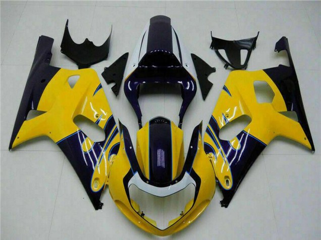Carenado Moto Suzuki GSXR 600/750 2001-2003 - Amarillo Azul Oscuro Negro Brillante