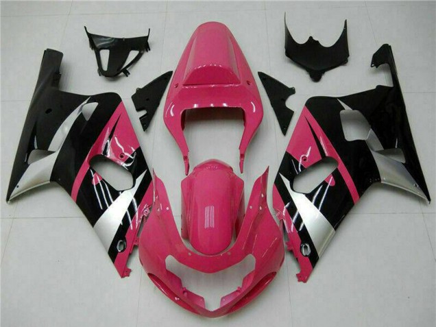 Carenado Moto Suzuki GSXR 600/750 2001-2003 - Rosa Plata Negro Brillante