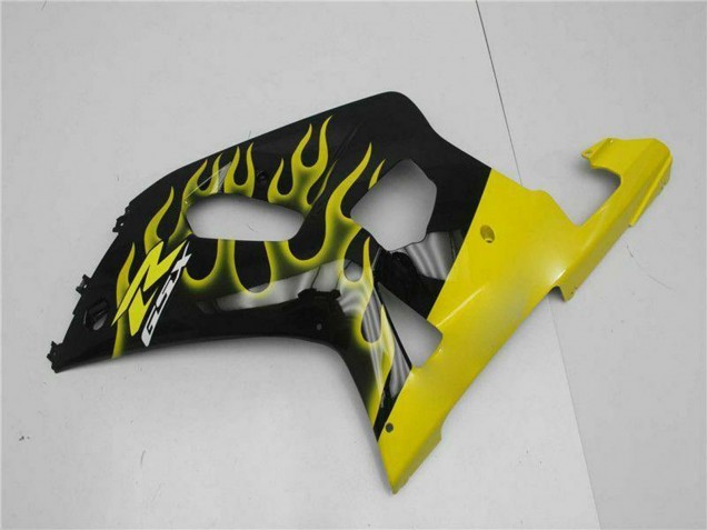 Carenado Moto Suzuki GSXR 600/750 2001-2003 - Negro Brillante Amarillo Llama
