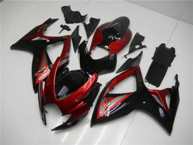 Carenados Moto Suzuki GSXR 600/750 2006-2007 - Rojo Negro Brillante